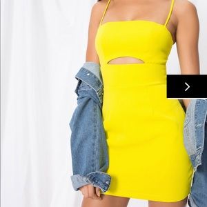 Superdown Lime Yellow Dress